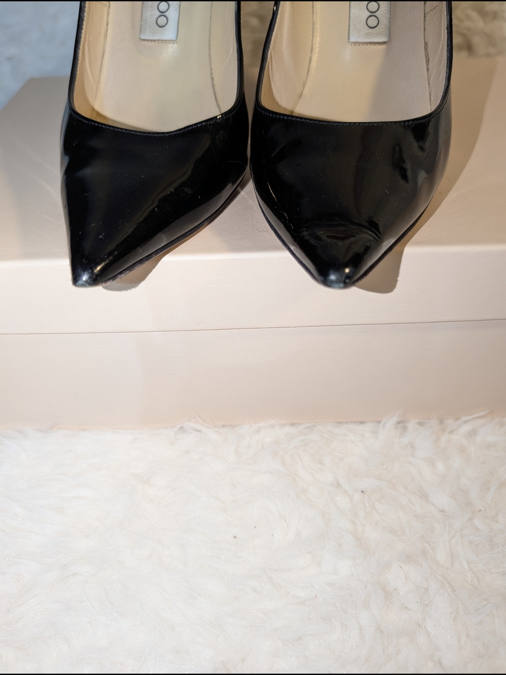Jimmy Choo Black Patent Leather Pointed Toe Pumps - Picture 6 of 7